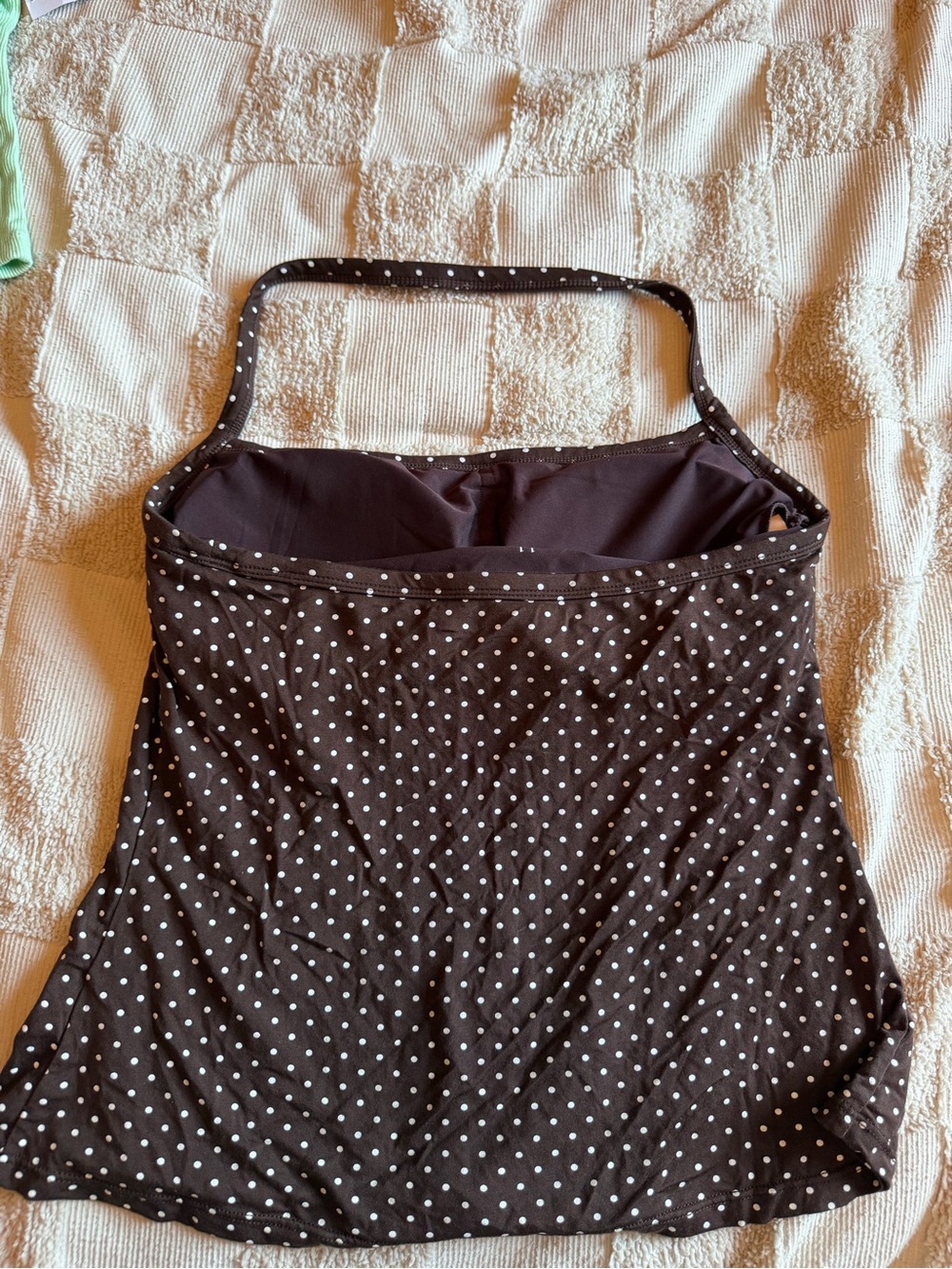 Brown Polka Dot Halter Tank Top - Picture 5 of 5